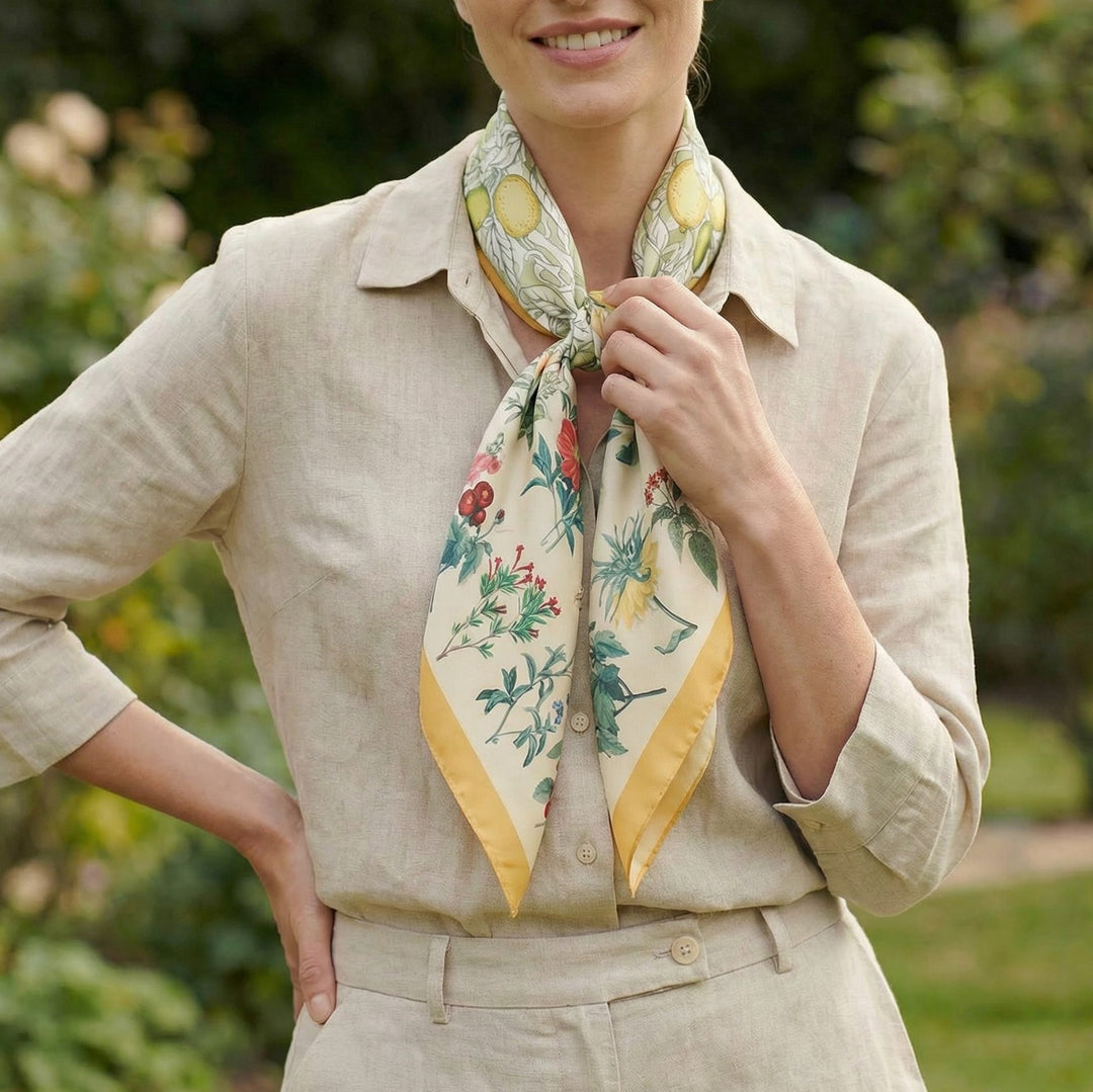 La sciarpa quadrata illustrazione di fiori