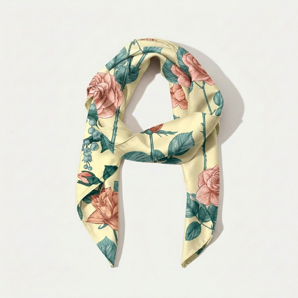 Selenichast Rose Lily of The Valley Square Scarf