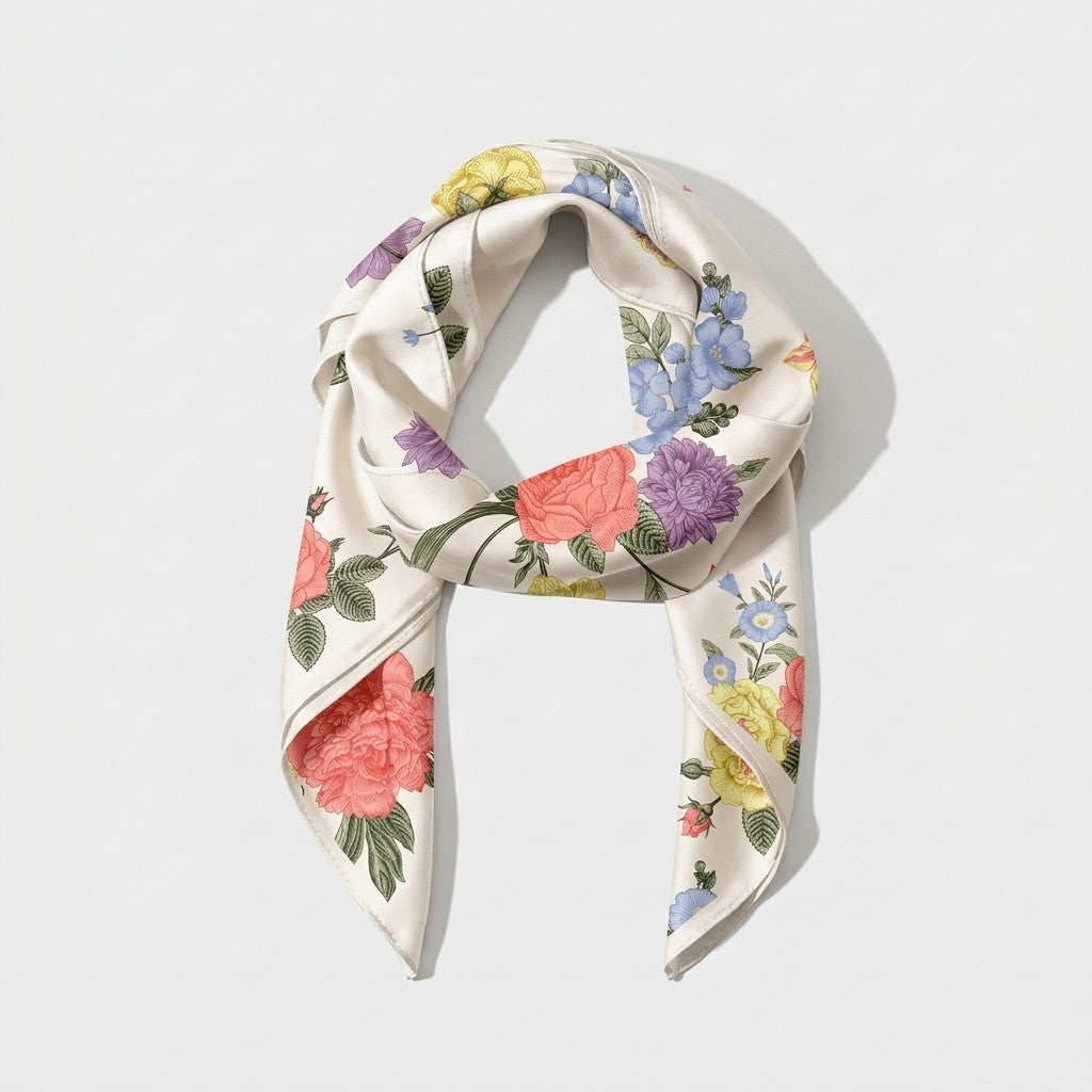 Garden Floral Square Scarf Selenichast