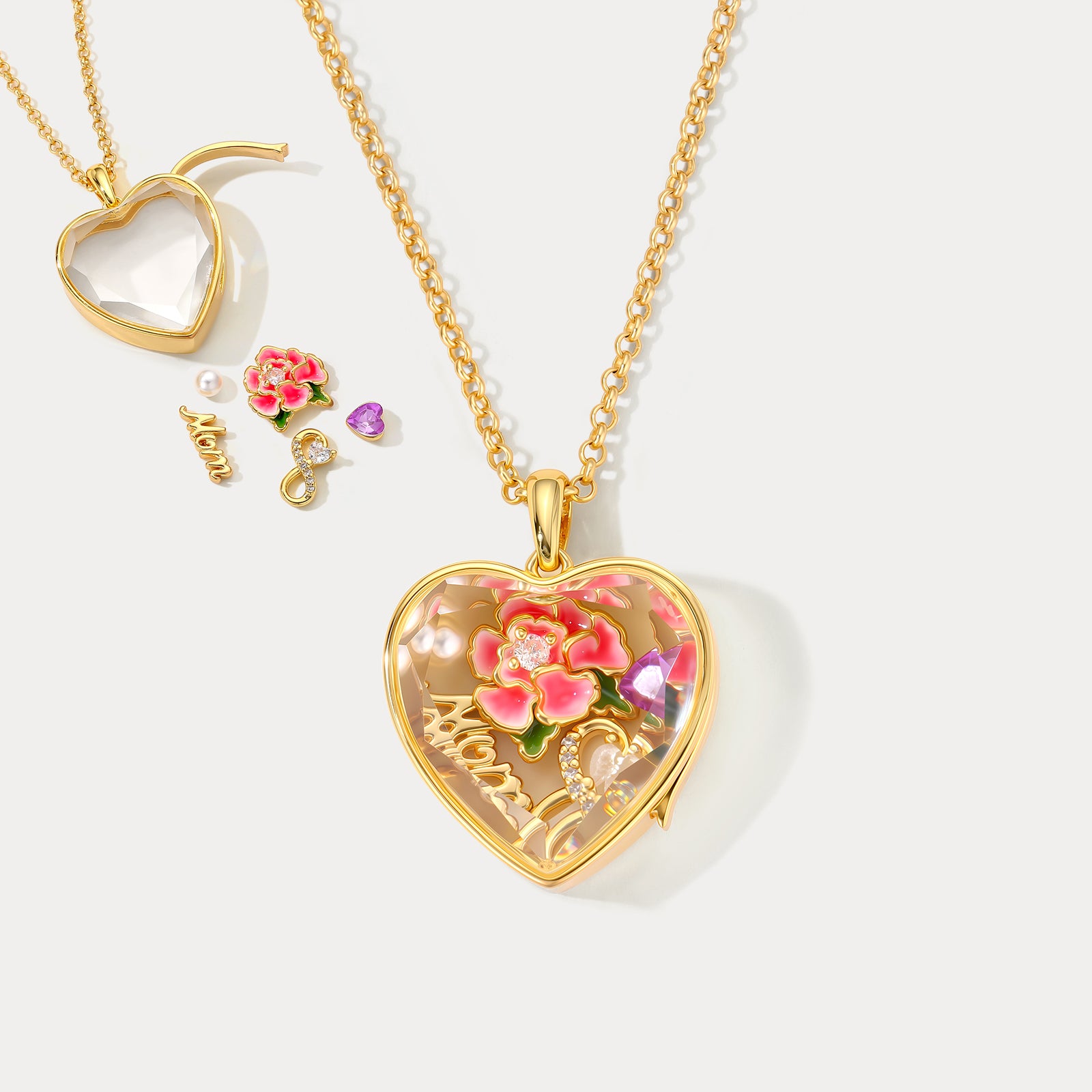 Selenichast  Mom Heart Locket Necklace