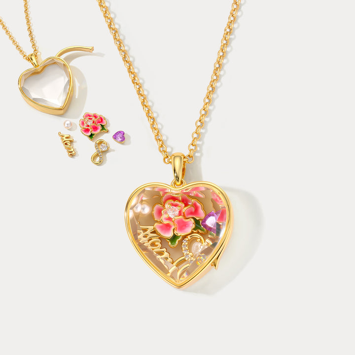 Selenichast  Mom Heart Locket Necklace