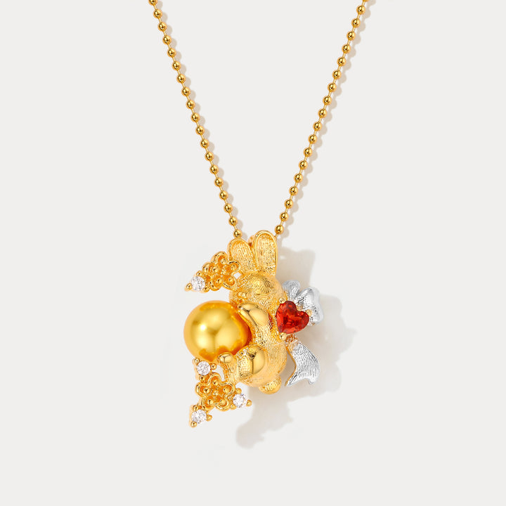 Selenichast Gold Rabbit Necklace