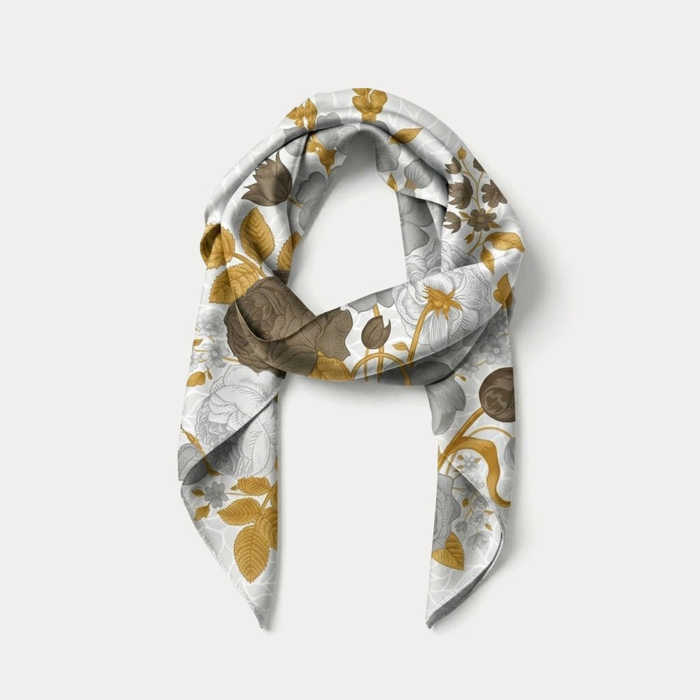 Selenichast Grey Bloom Square Scarf