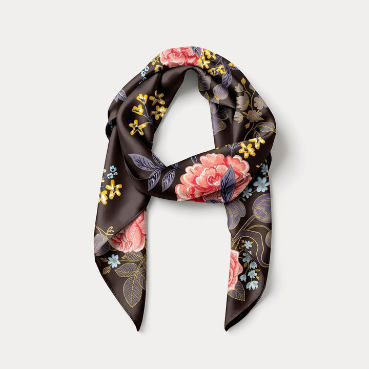 Selenichast Vintage Peony Bloom Square Scarf