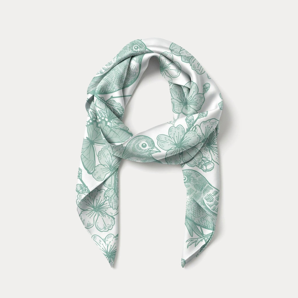 Selenichast Sparrow Blossom Square Scarf