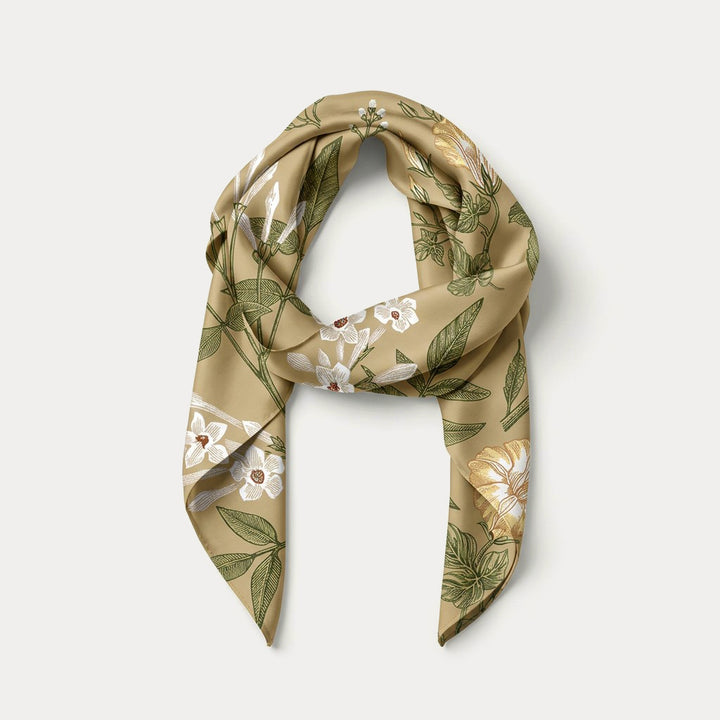 Selenichast Jasmine and Petunia Square Scarf