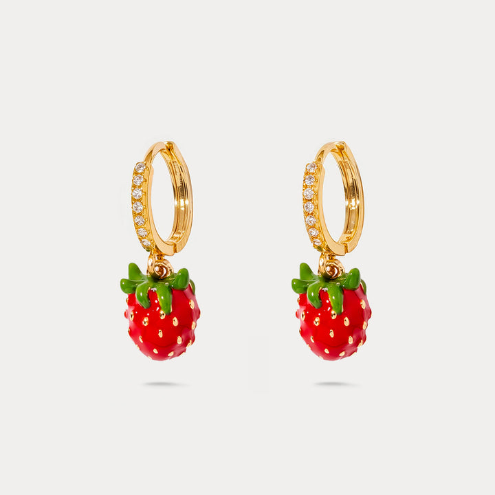 Strawberry Huggie Earrings