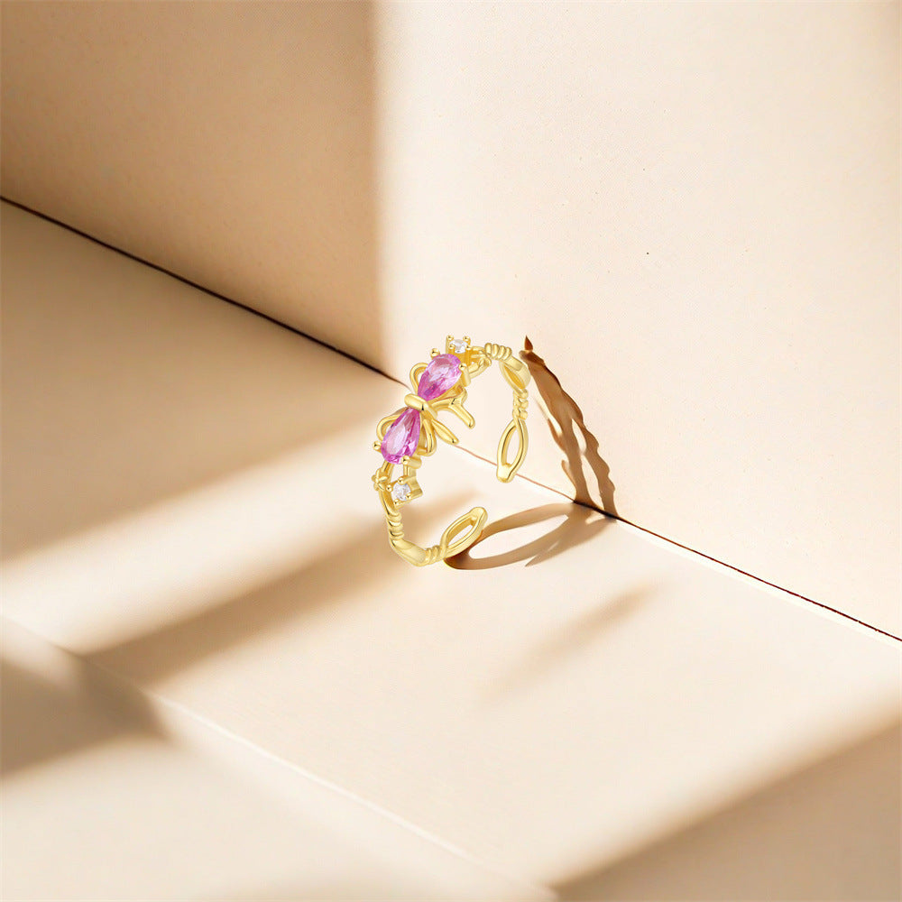Selenichast Pink Bow Ring