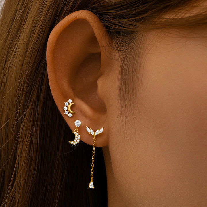 Moon Flat Back Earrings Selenichast 