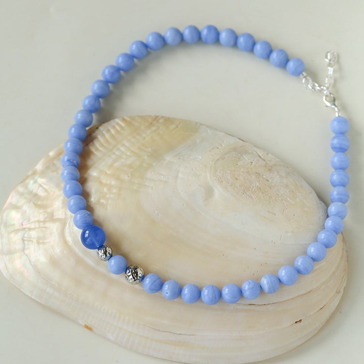 Blue Lace Agate Beaded Necklace