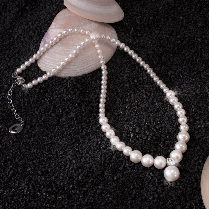 Silver Pearl Pendant Necklace