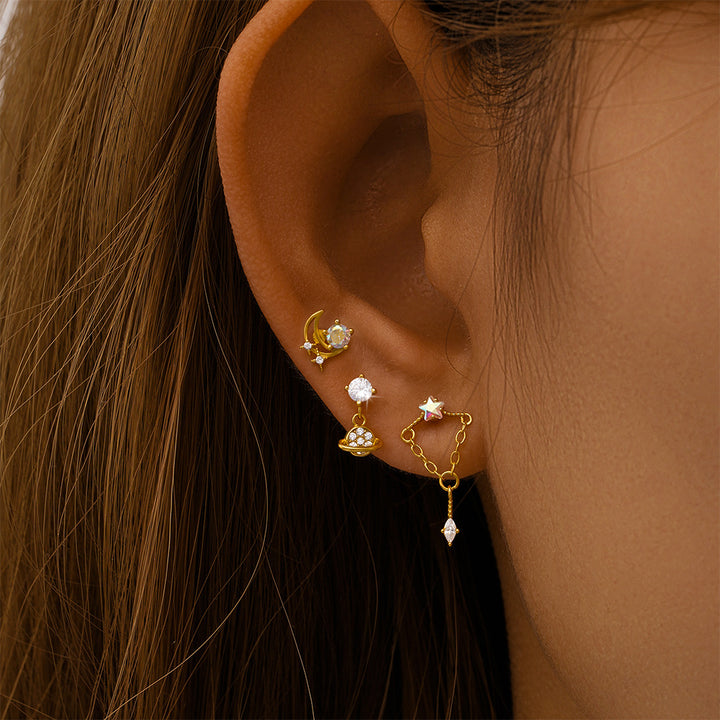 Moon Flat Back Earrings Selenichast 
