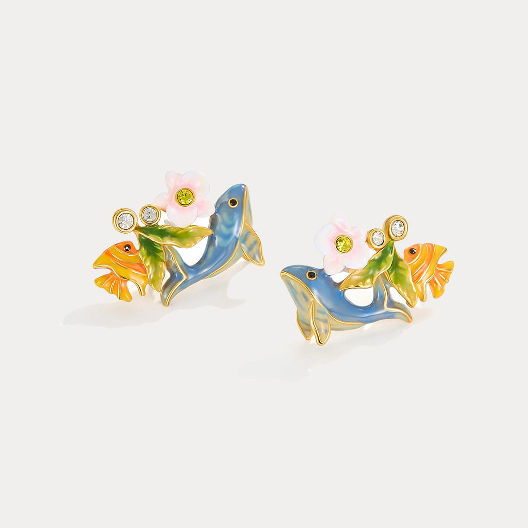 Selenichast Whale Stud Earrings Animal Jewelry