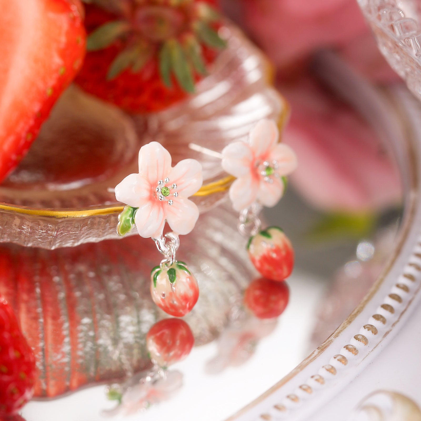 Strawberry Flower Earrings