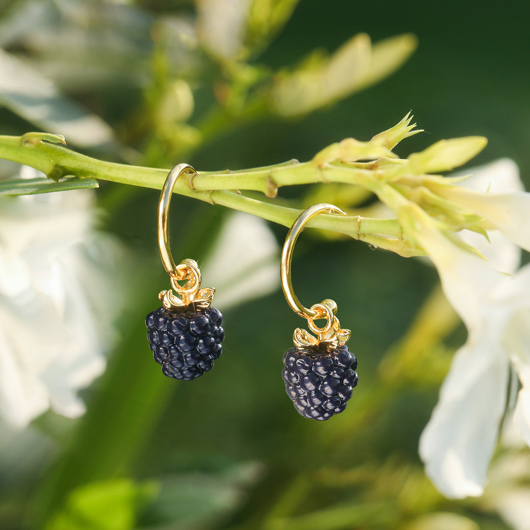 Gold Blackberry Earrings