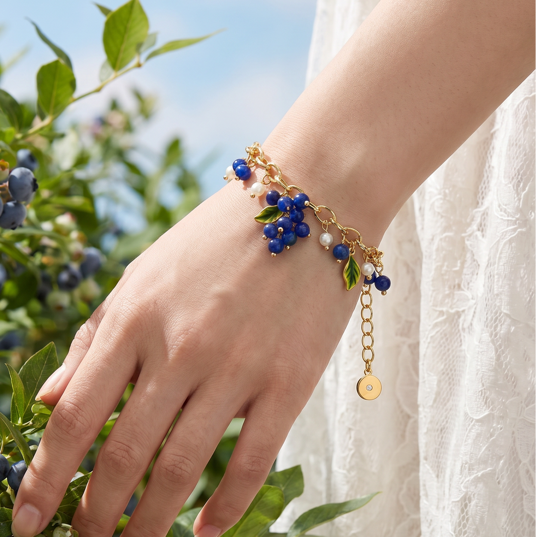 Selenichast Blueberry Gold Charm Bracelet