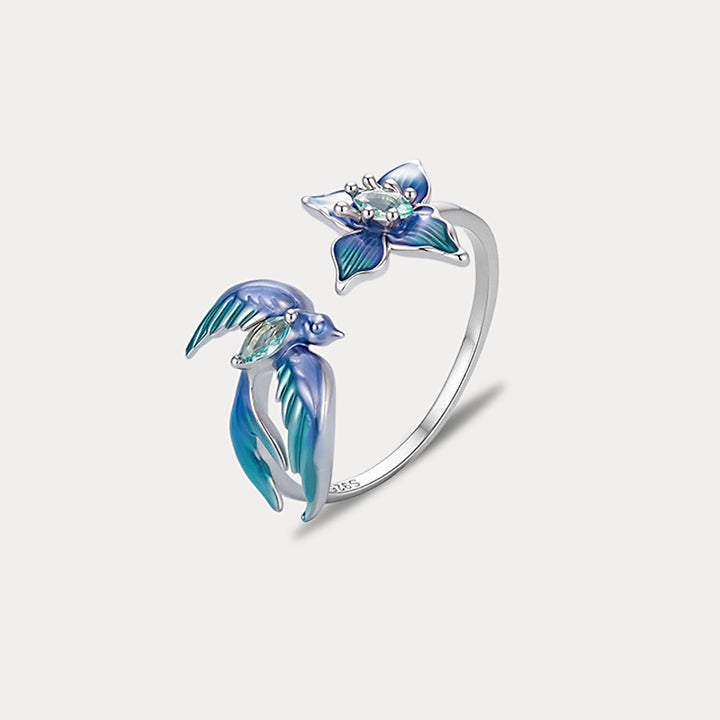 Silver Hummingbird Ring