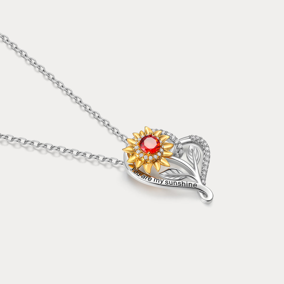 Sunflower Heart Necklace For Me 
