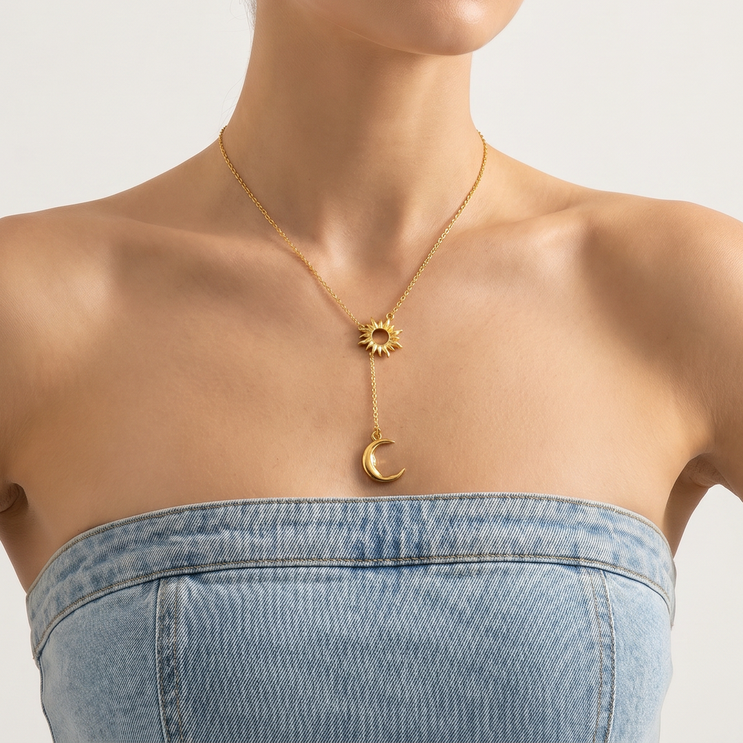 Sun and Moon Y Necklace Selenichast