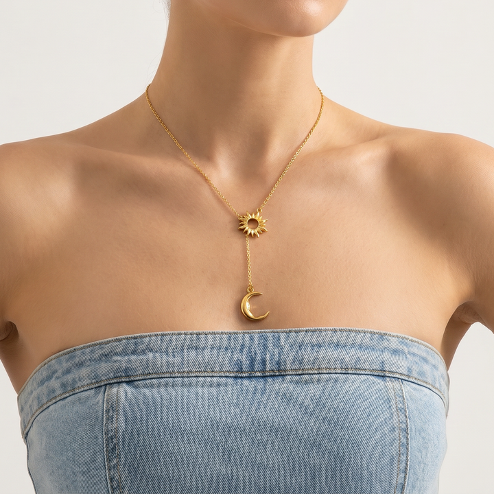 Sun and Moon Y Necklace Selenichast