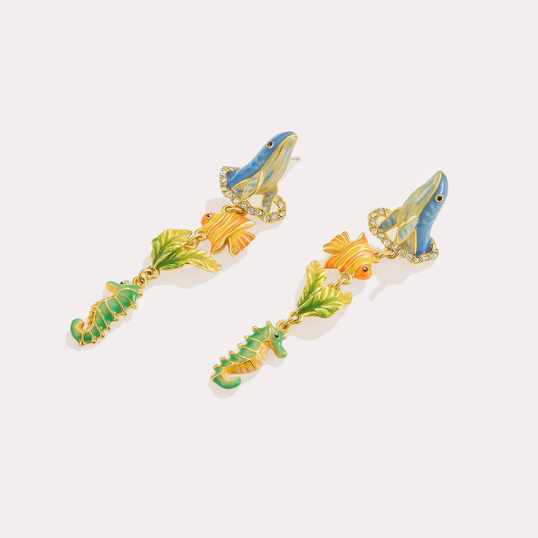 Selenichast Whale Drop Earrings Animal Jewelry