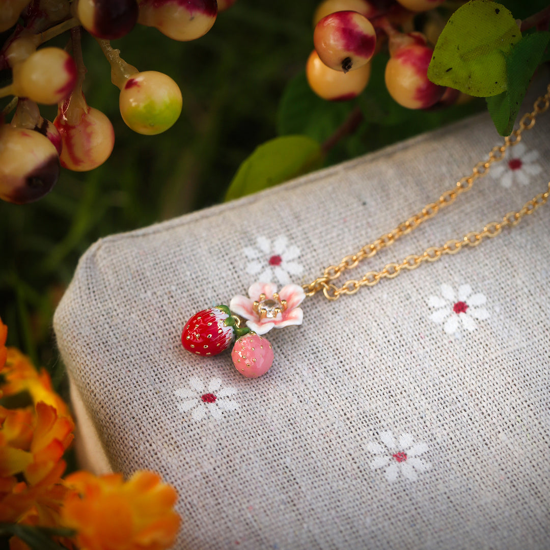 Dainty Strawberry Blossom Necklace