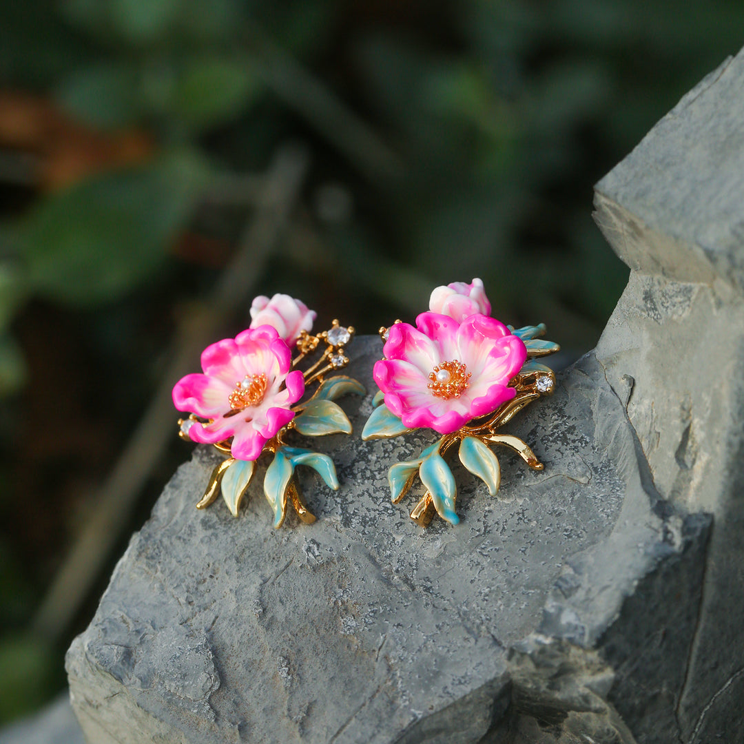 Boucles d'oreilles pivoines