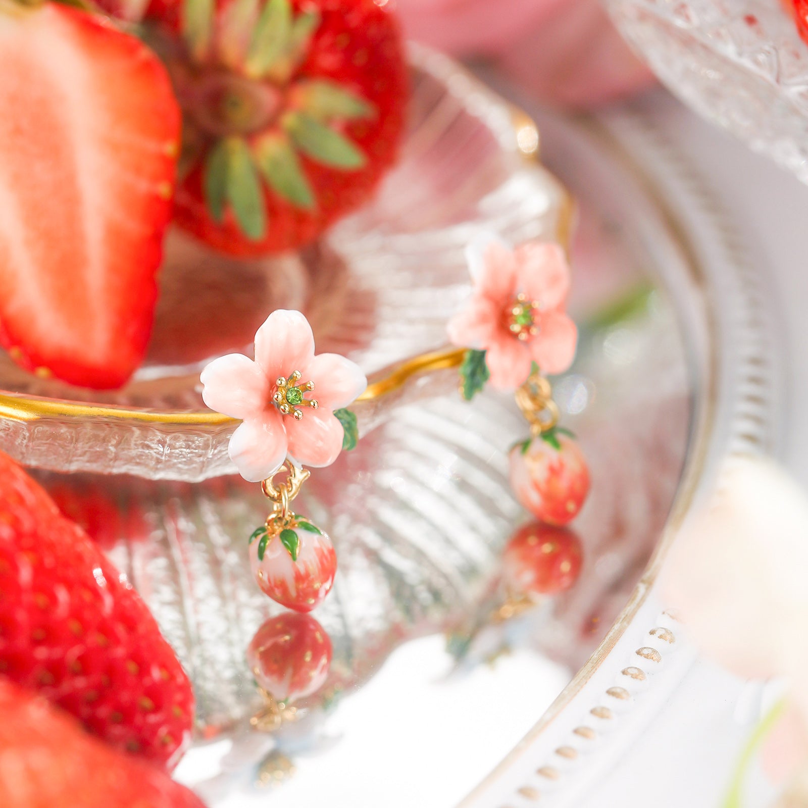 Strawberry Flower Earrings