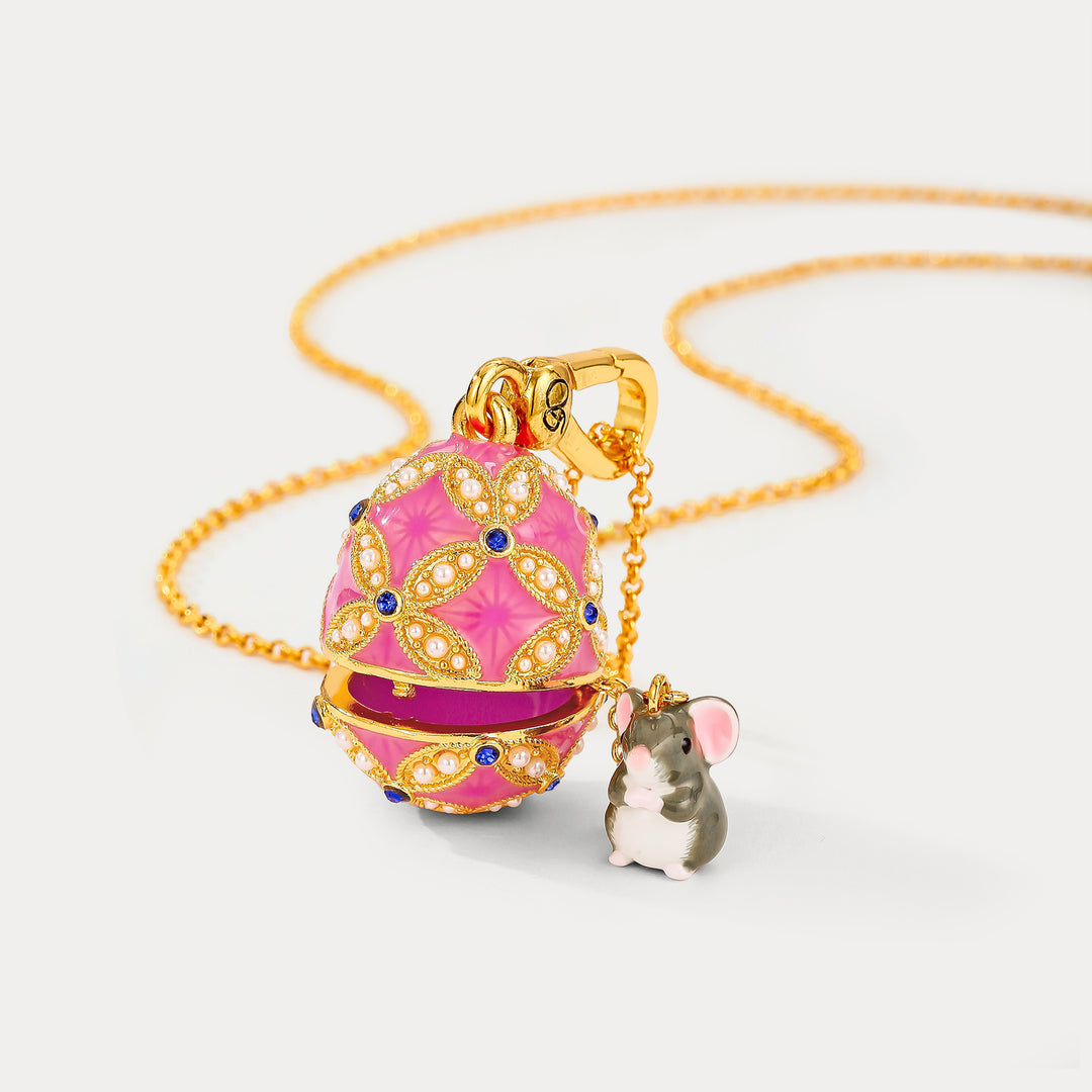 Selenichast Mouse Egg Locket Necklace