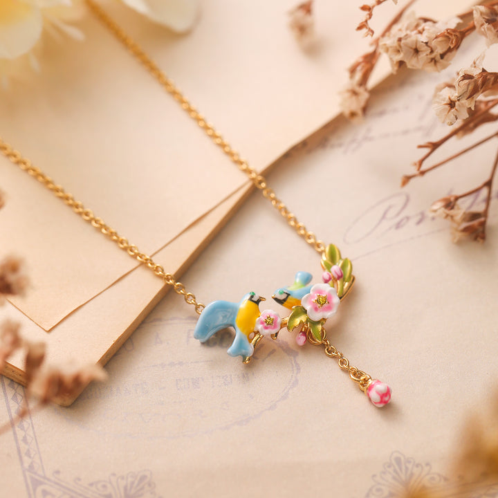 Collier en mésange bleu