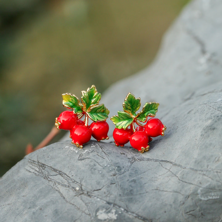 Boucles d'oreilles à la canneberge