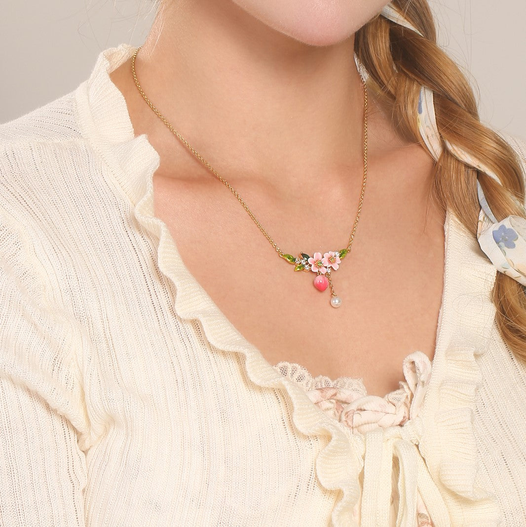 Peach Flower Necklace