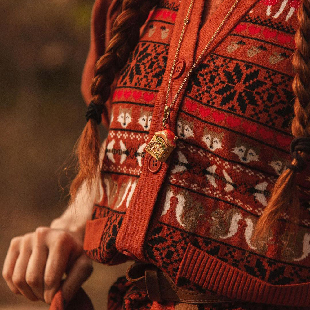 Mushroom House Gold Chain Necklace