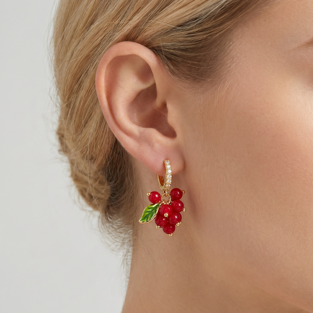 Cranberry Huggie Earrings Selenichast