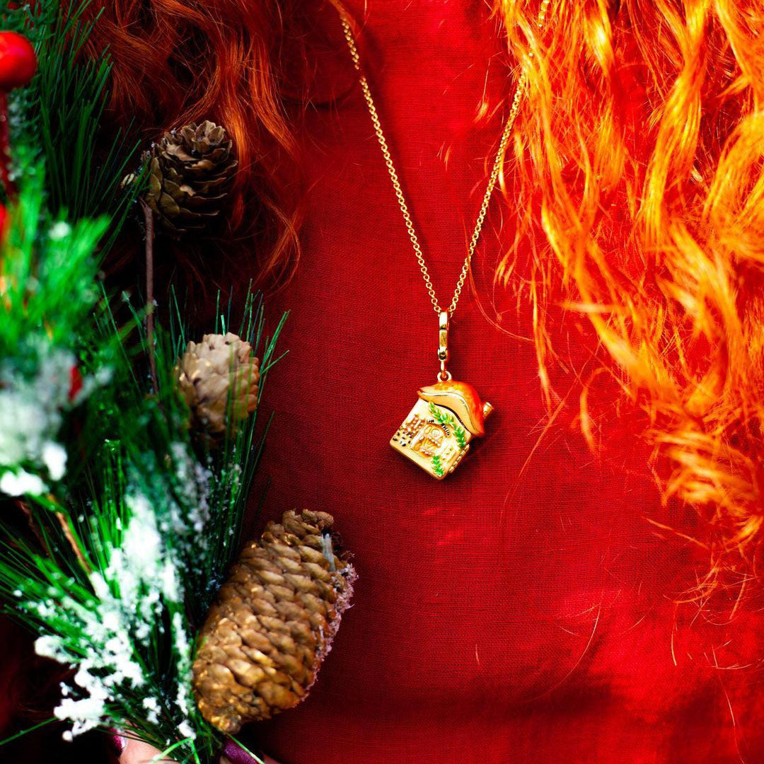 Mushroom House Pendant Necklace