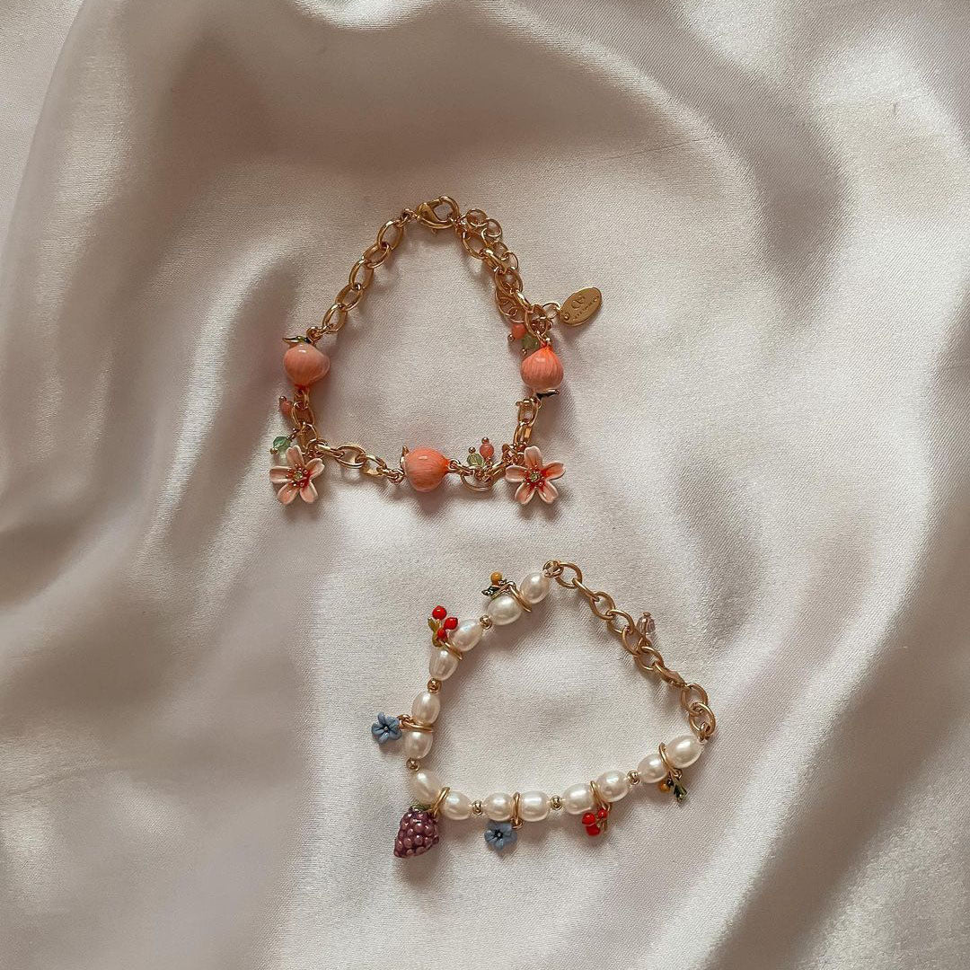 grape flower pearl bracelet