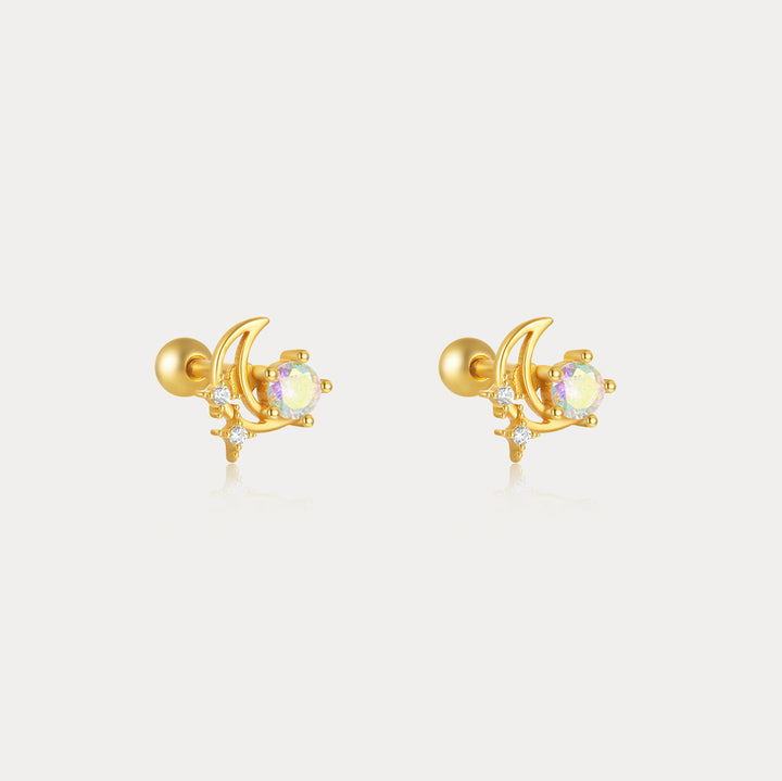 Selenichast Moon Flat Back Earrings