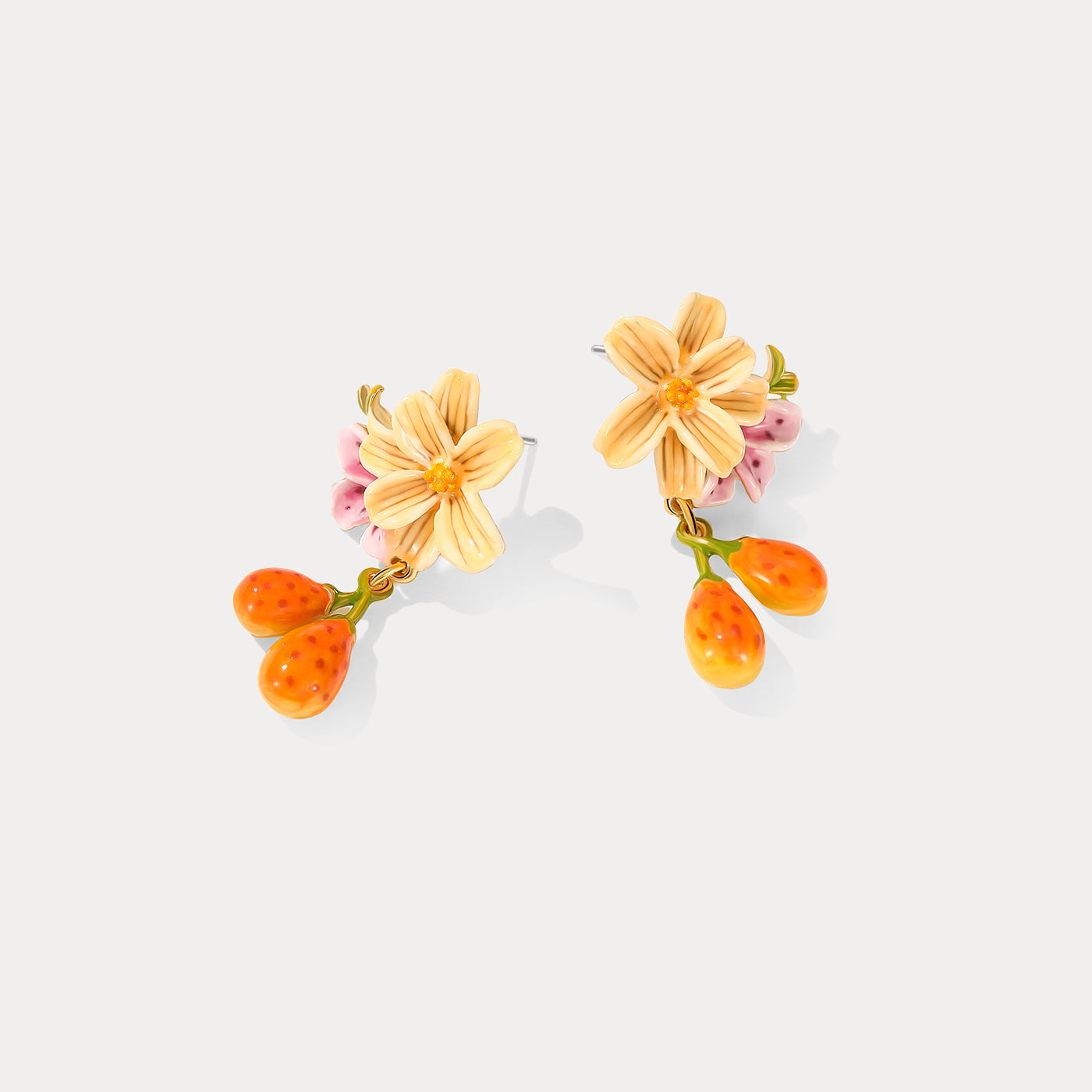Sweet Pear Flower Fruit Earrings