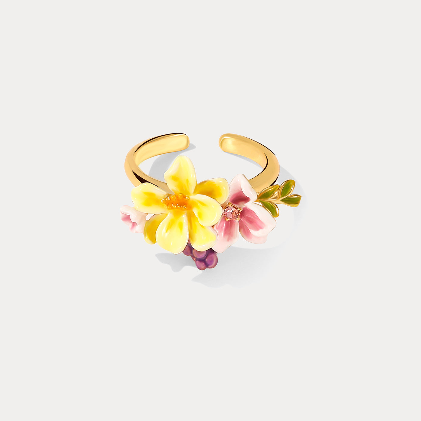 Sweet Grape Flower Engagement Ring