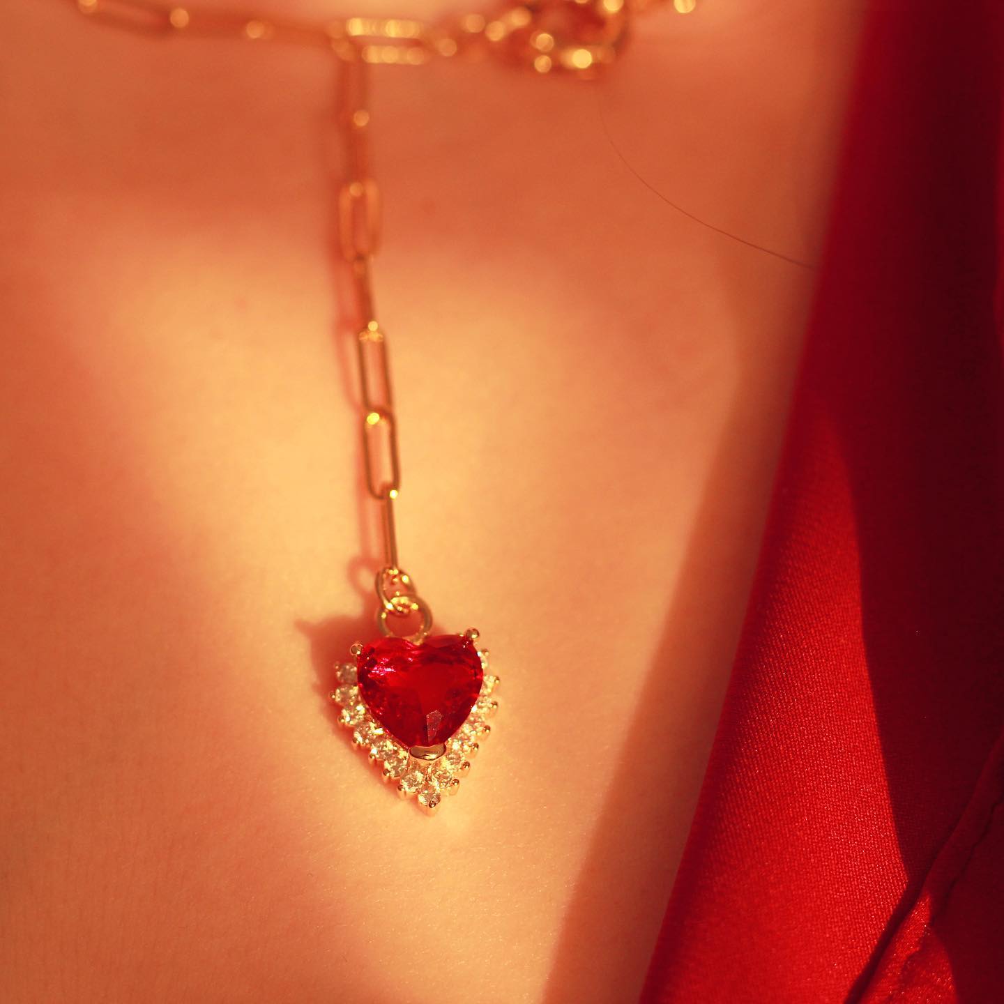 gemstone heart diamond necklace