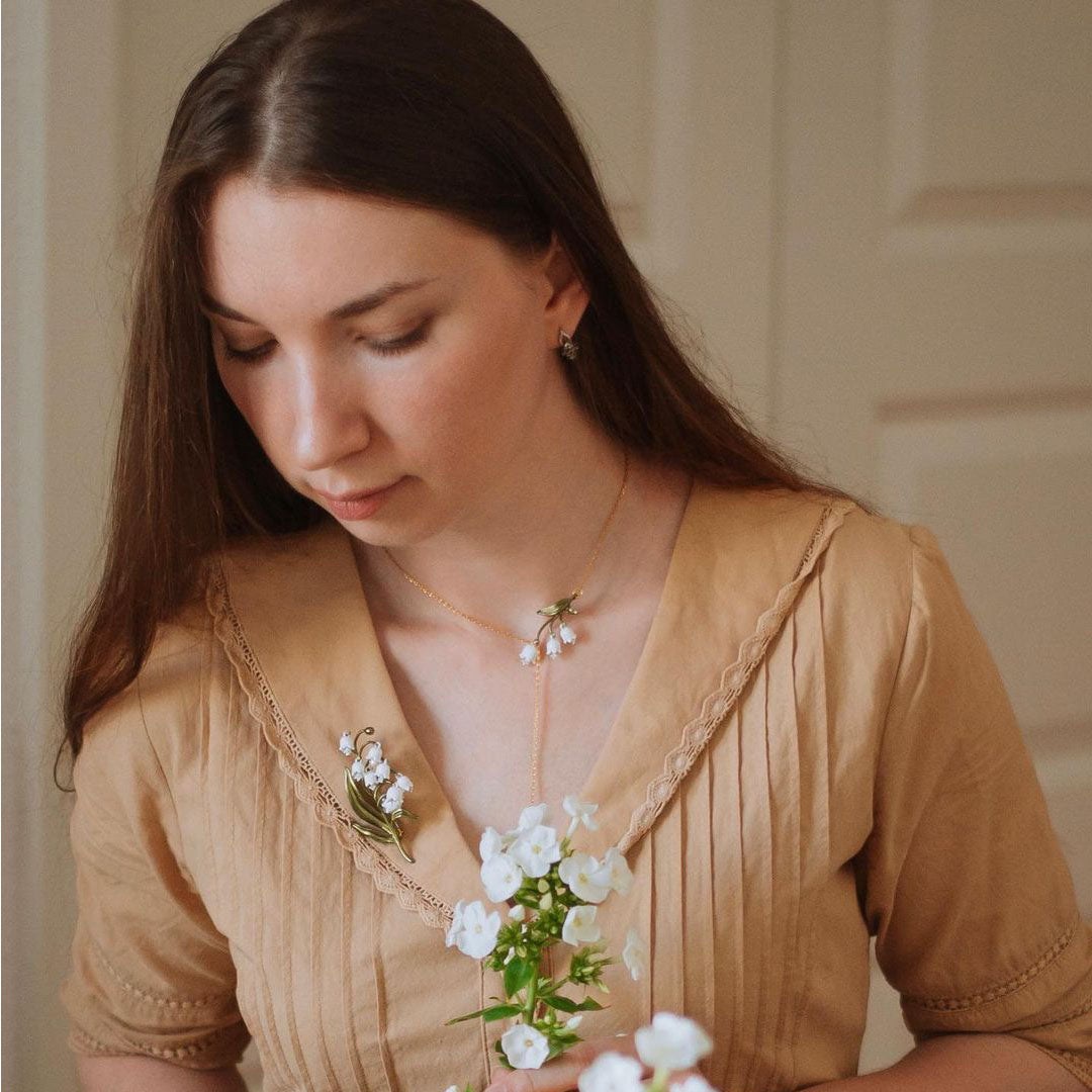 Lily Of The Valley Necklace and Brooch