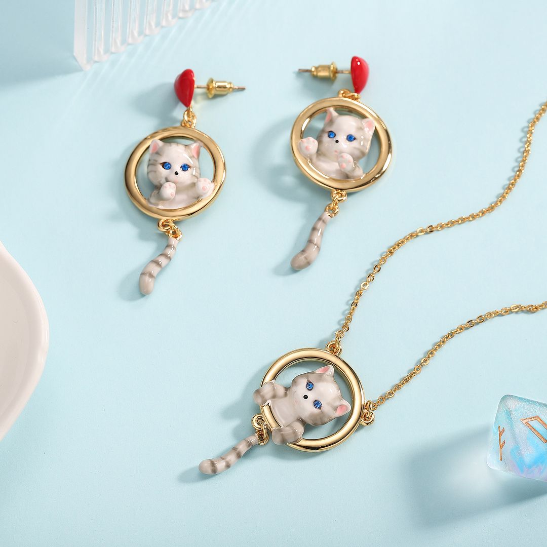american shorthair cat jewelry set