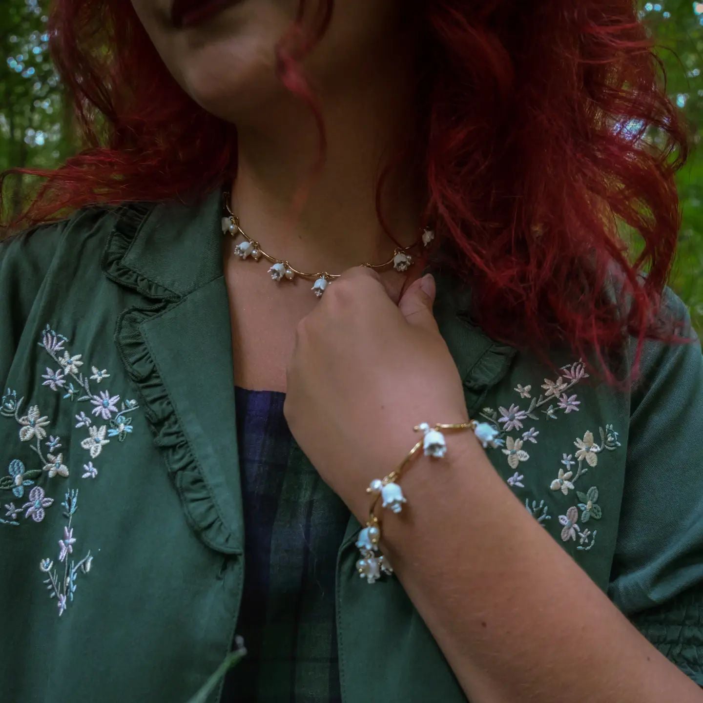 Lily Of The Valley Bracelet and Necklace