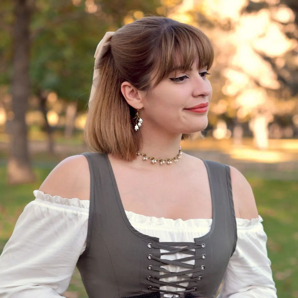 Lily Of The Valley Necklace and White Bell Earrings