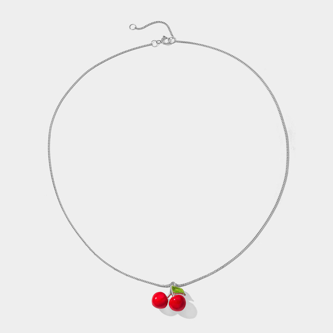 Silver Cherry Necklace