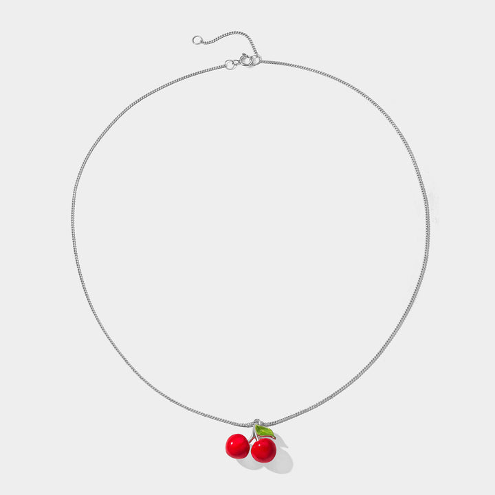 Silver Cherry Necklace