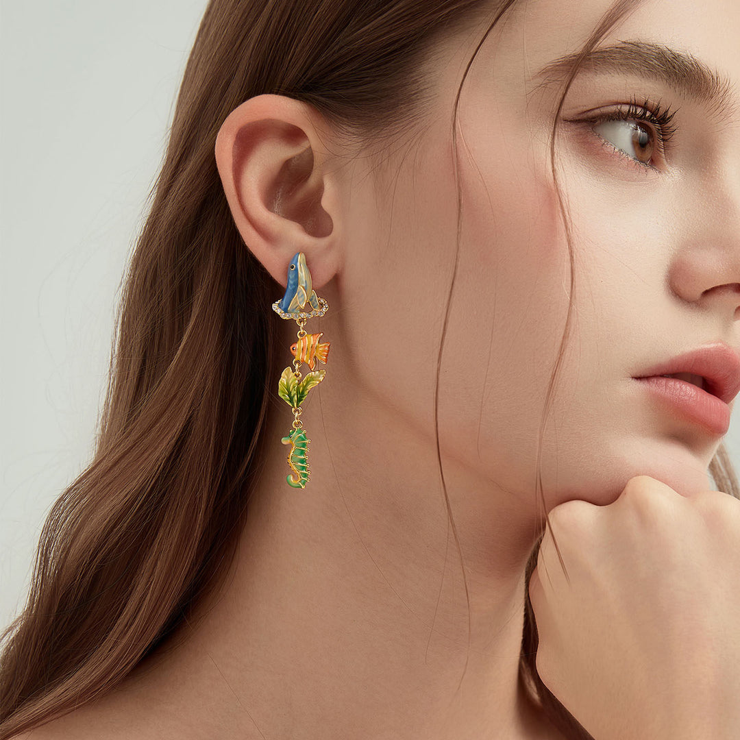 Selenichast Whale Drop Earrings Animal Jewelry