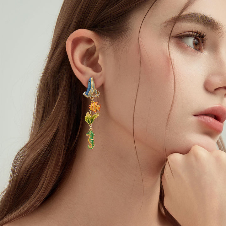 Selenichast Whale Drop Earrings Animal Jewelry