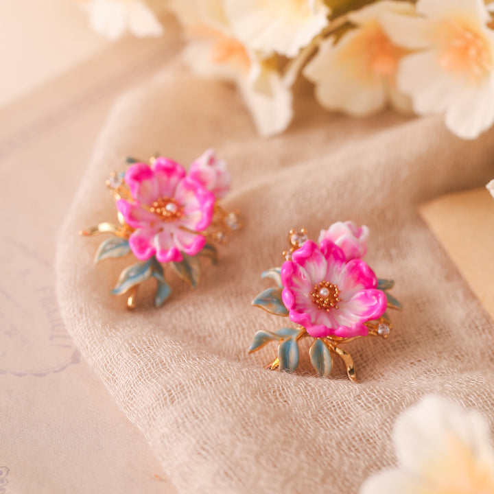 Boucles d'oreilles pivoines