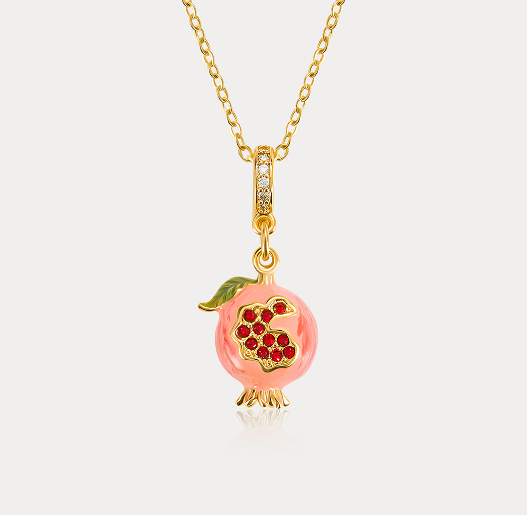 Selenichast Pomegranate Necklace Fruit Jewelry